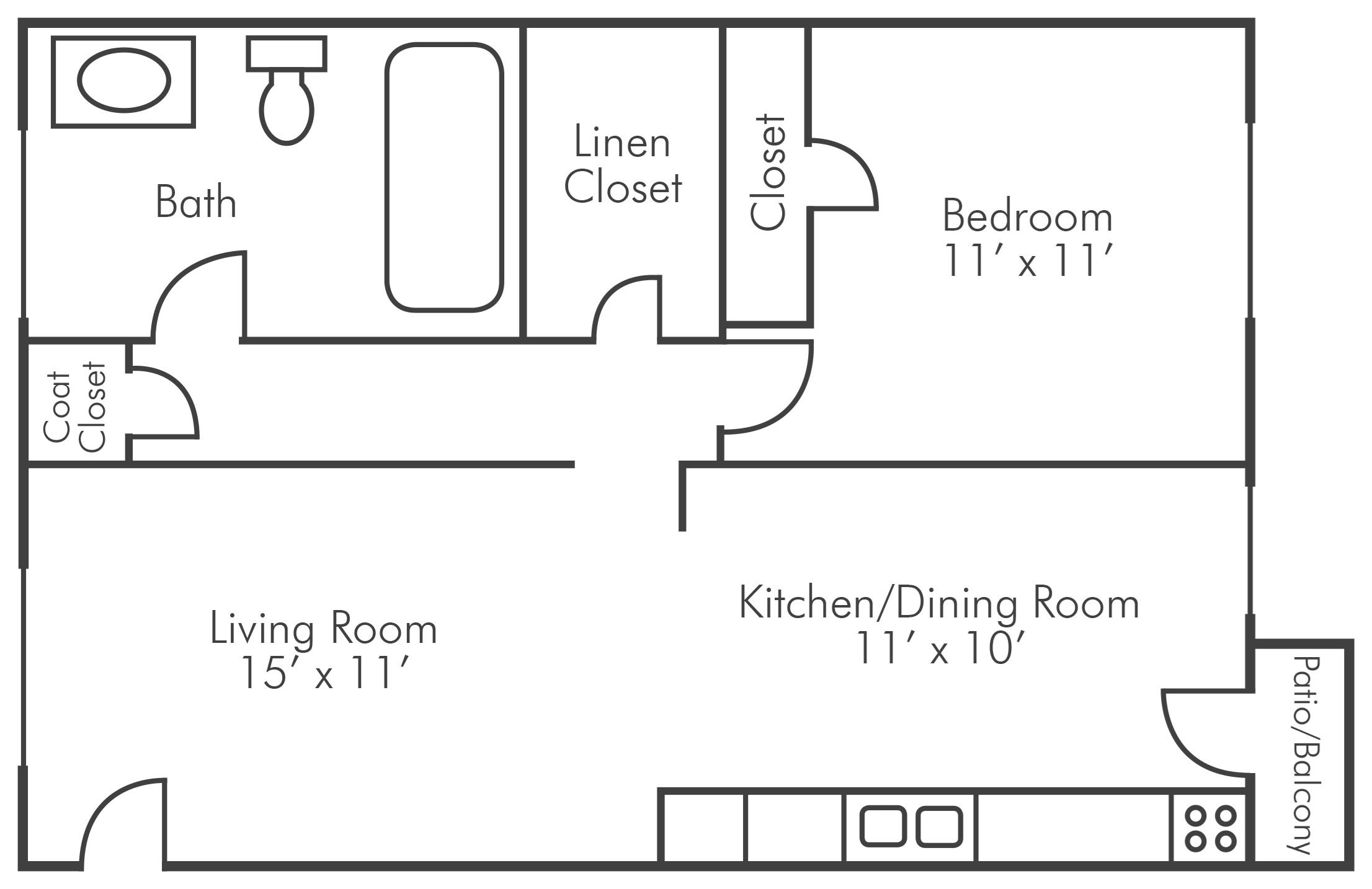 1 Bedroom 1 Bath 1 Bedroom 1 Bath